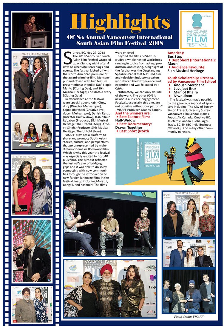 Highlights Of 8th Annual Vancouver International South Asian Film Festival 2018