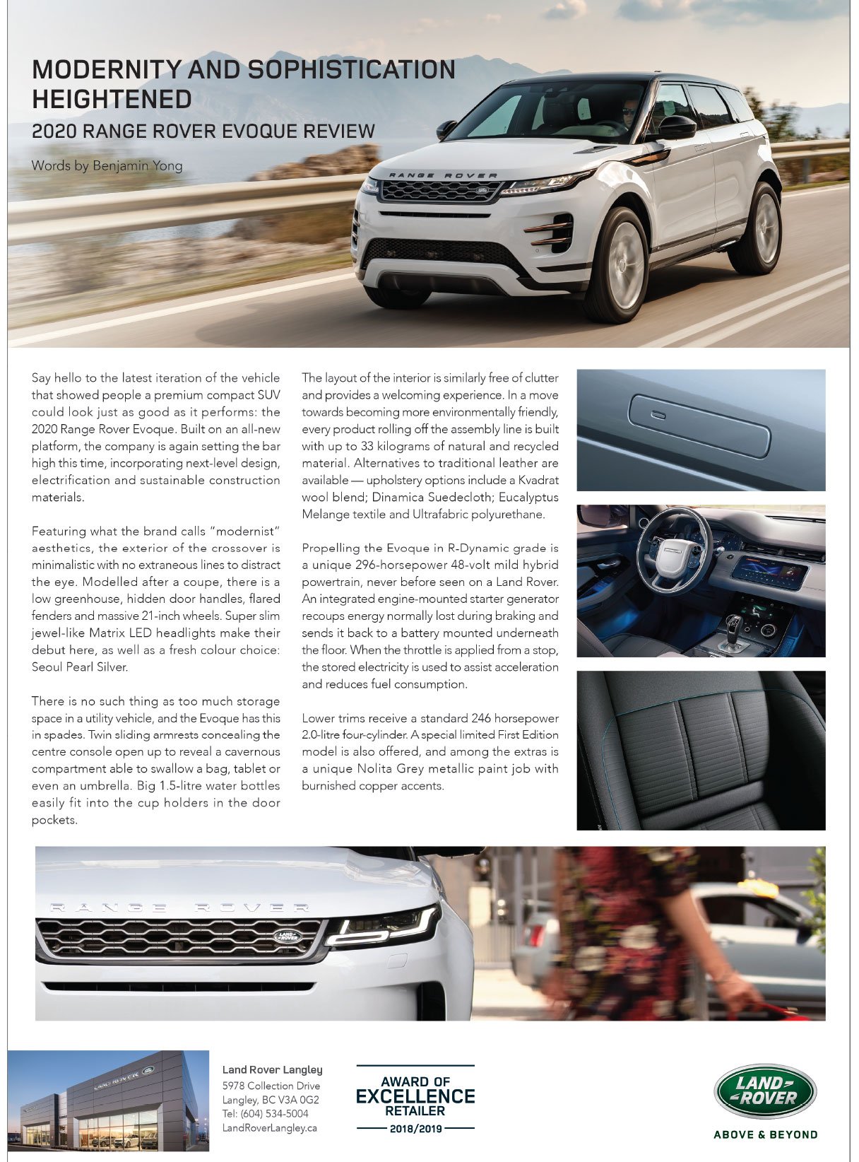 Modernity and Sophistication Heightened - 2020 Range Rover Evoque Review