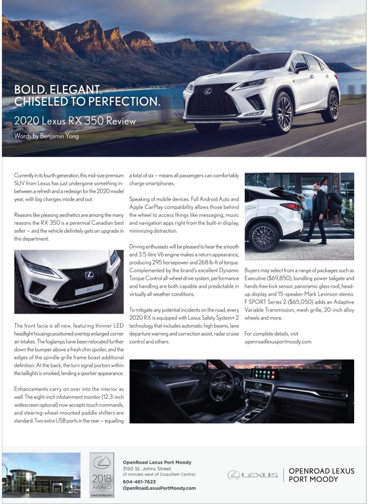 Bold.Elegant,Chiseled To Perfection - 2020 Lexus RX 350 Review