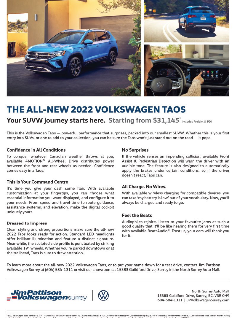 The All-New 2022 Volkswagen Taos