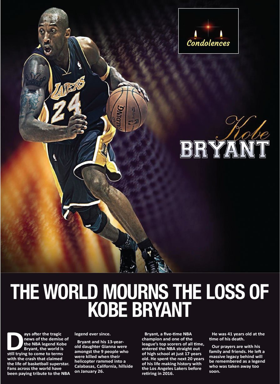 THE WORLD MOURNS THE LOSS OF KOBE BRYANT