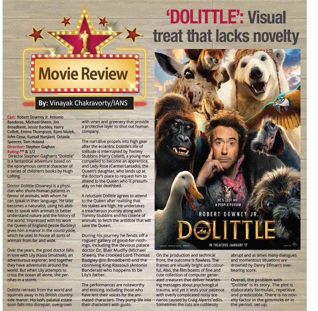 ‘DOLITTLE’: Visual treat that lacks novelty