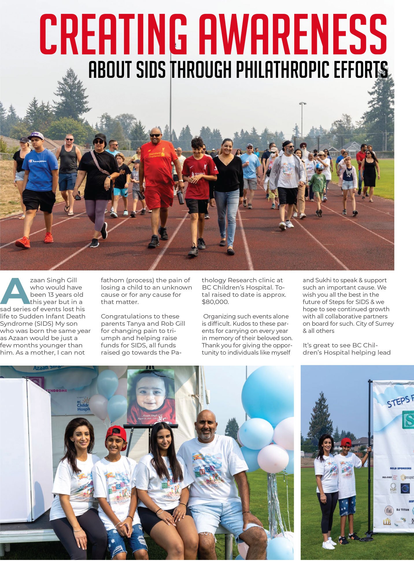 Creating awareness about SIDS through philathropic efforts