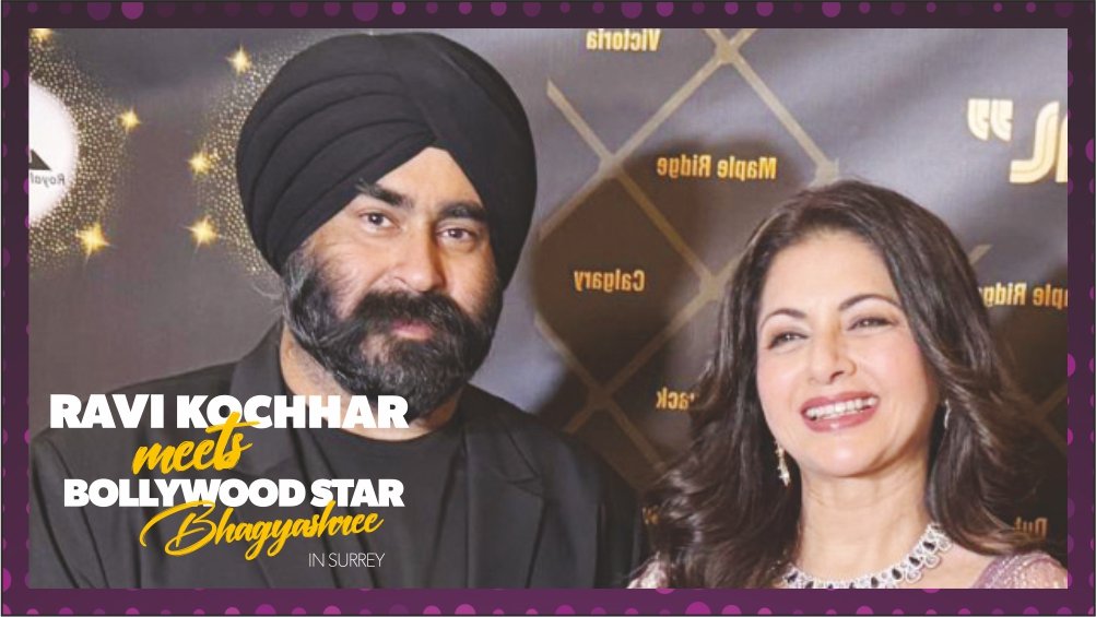 Ravi Kochhar meets bollywood star Bhagyashree in Surrey